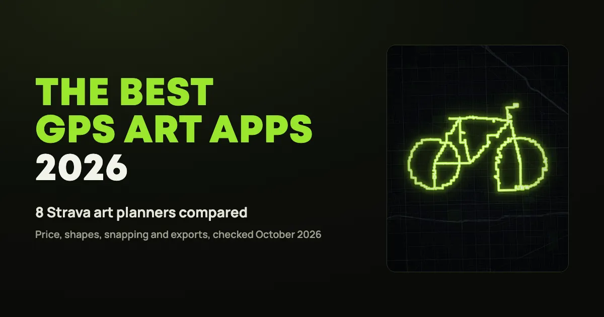 The best GPS art apps of 2026, next to a bicycle-shaped GPS art route planned with RouteSketcher on Chicago's streets